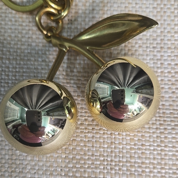 Gold Cherry Key & Card Holder/ Bag Charm - Picture 2 of 3